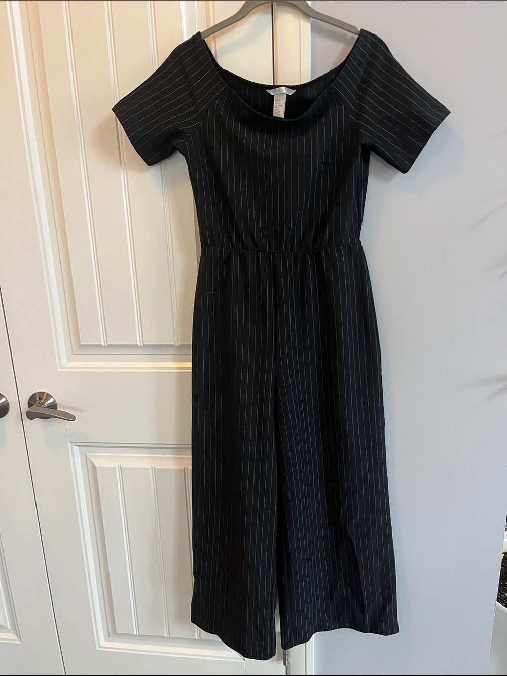 H&M Pinstripe Short Sleeve Jumpsuit M